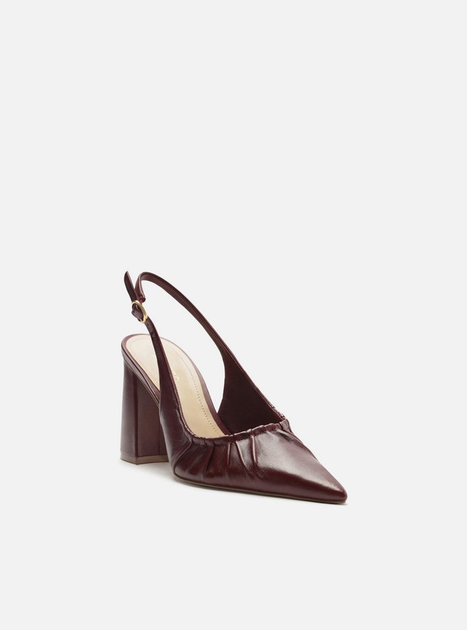 Scarpin Vermelho Couro Salto Alto Slingback