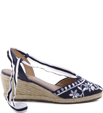 Anabela Floral Navy