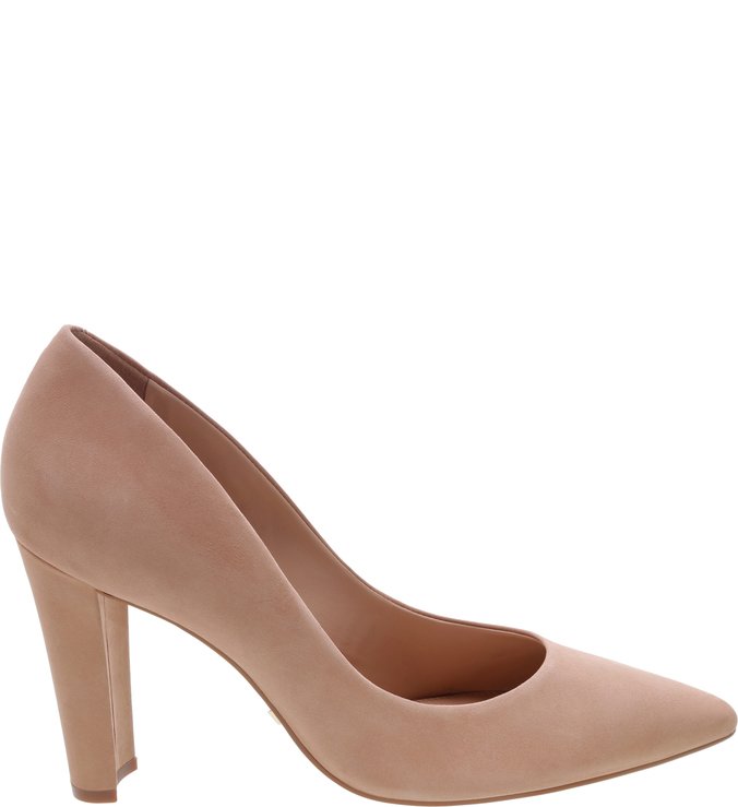 Scarpin Bloco Nobuck Nude-Rose
