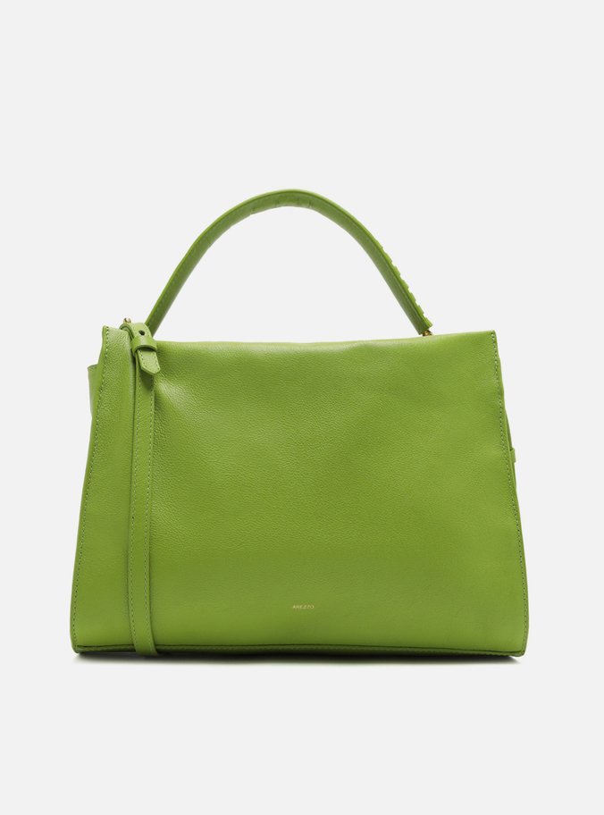 Bolsa Tote Verde Couro Grande Metal