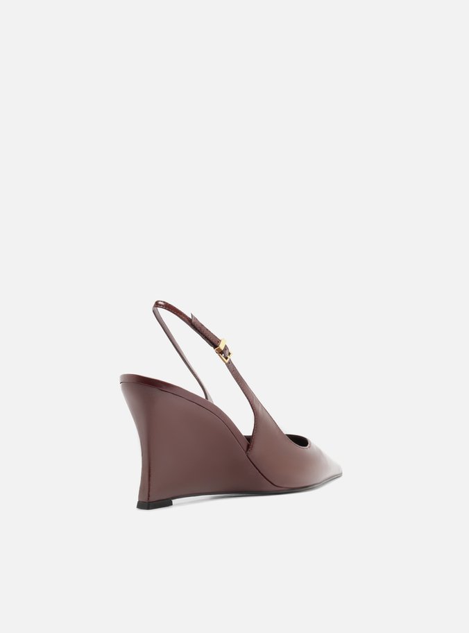 Scarpin Vermelho Couro Salto Anabela Slingback