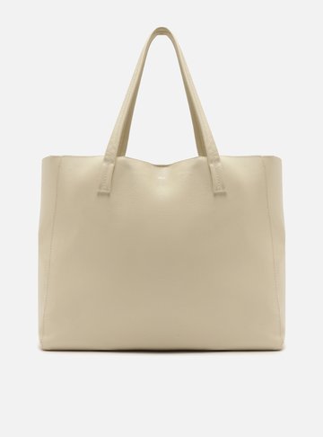 Arezzo — Bolsa Shopping Branca Grande Couro