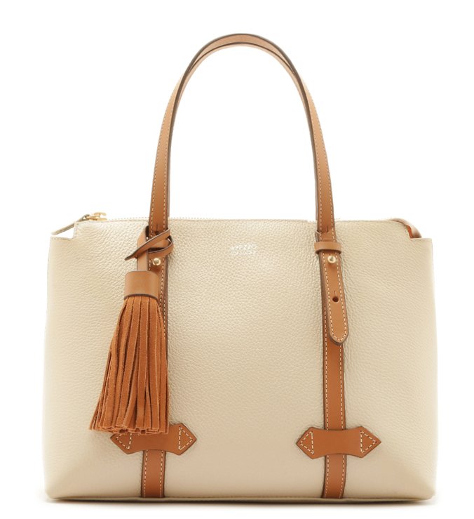Bolsa Hobo Couro Ayla Média Latte e Cupuaçu