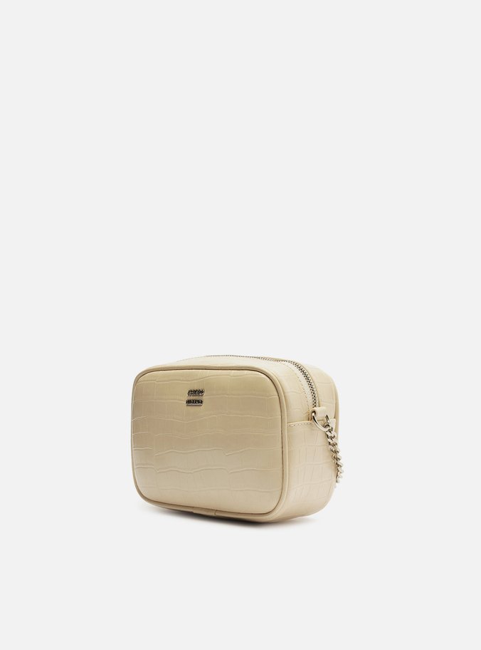 Bolsa Tiracolo Branca Croco Pequena