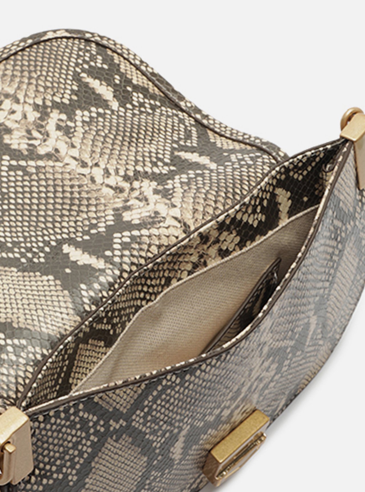 Bolsa Tiracolo Snake Couro Pequena Peça Metal — foto 4