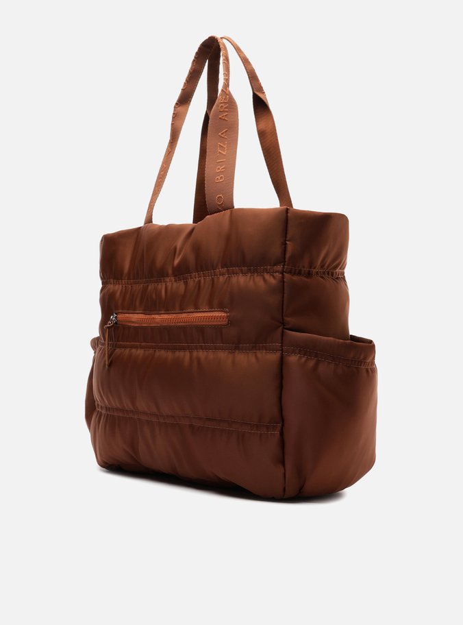 Bolsa Shopping Marrom Nylon Gigi Sporty Grande