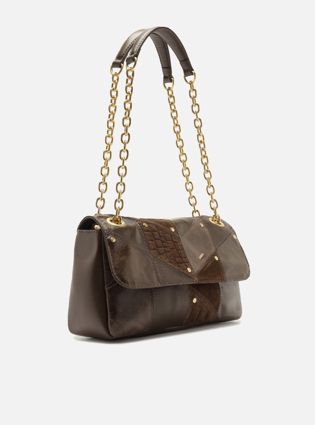 Bolsa Tiracolo Marrom Couro Média — foto 5