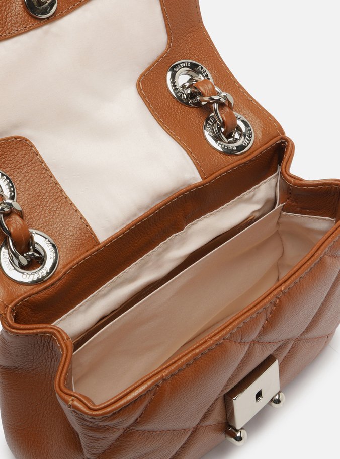 Bolsa Tiracolo Marrom Caramel Couro Mizz Pequena