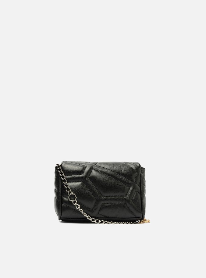 Bolsa Tiracolo Preta Couro Emma Pequena