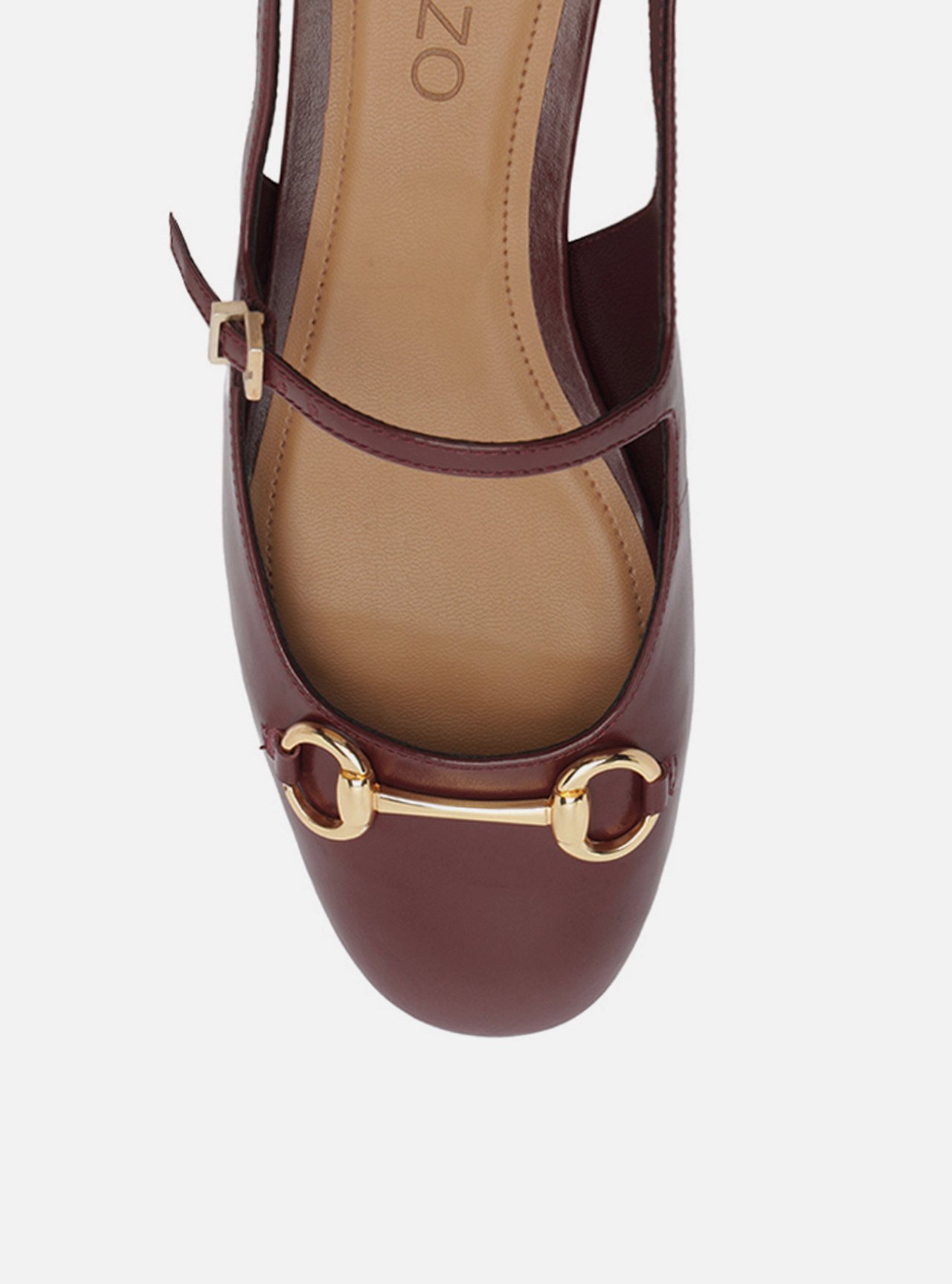 Sapatilha Vermelha Couro Bico Redondo Bridão Slingback — foto 5
