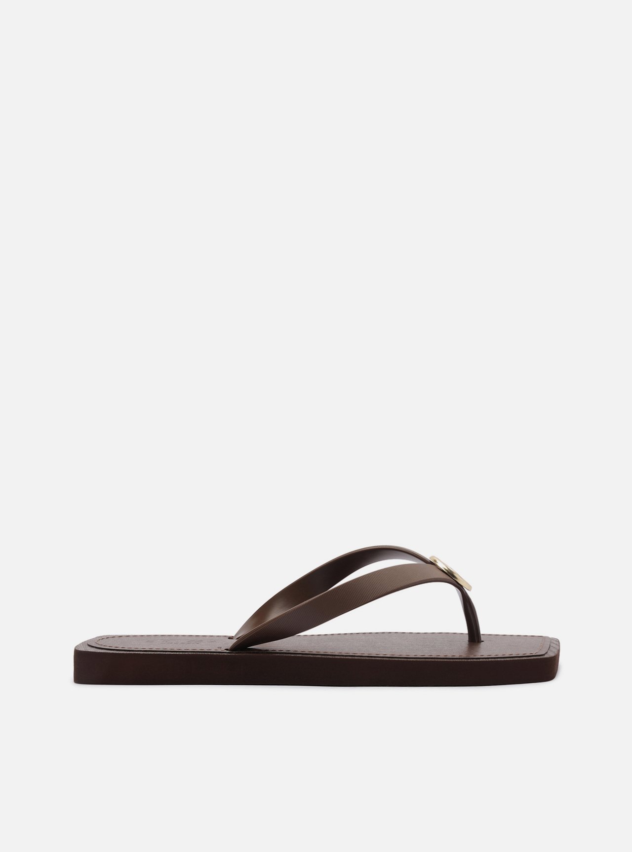 Chinelo de Dedo Marrom Metal ZZ Square Brizza — foto 3