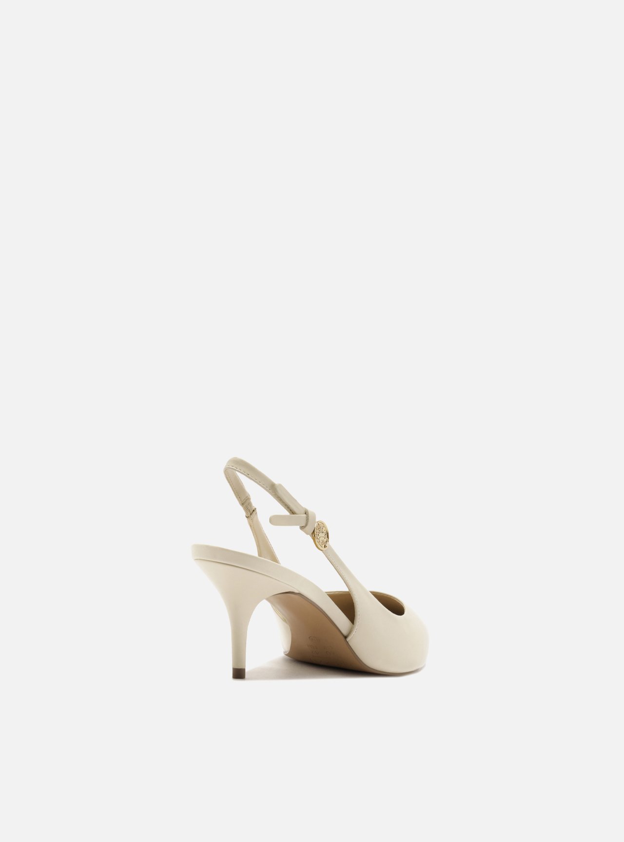 Scarpin Off-White Couro Slingback Metal Heritage — foto 3
