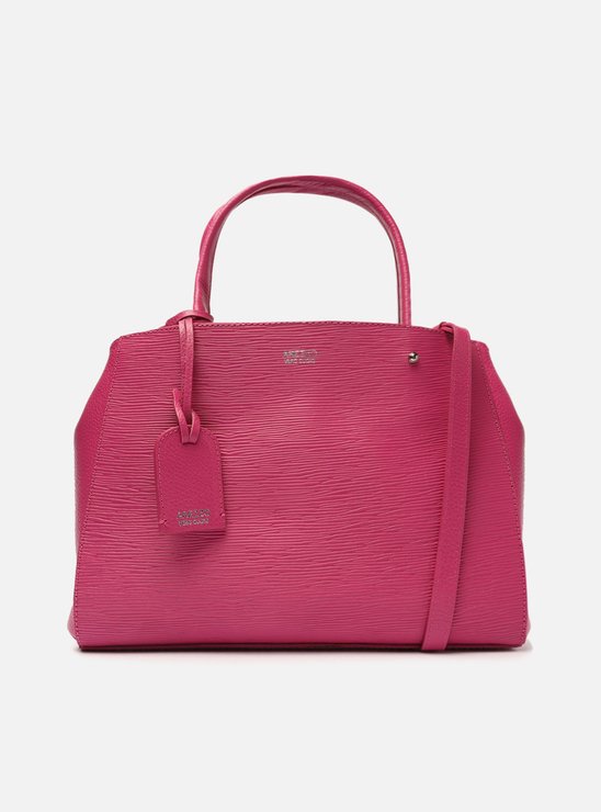 Bolsa Tote Rosa Couro Bella Média