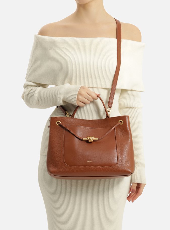 Bolsa Tote Marrom Couro Helena Grande Nó