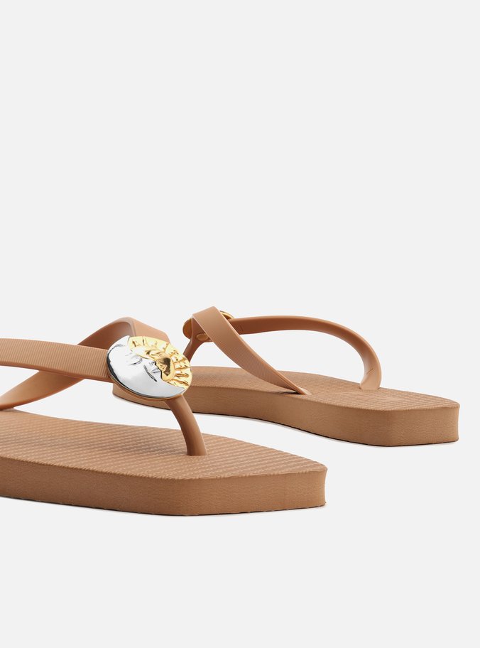 Chinelo de Dedo Marrom Square Tiras