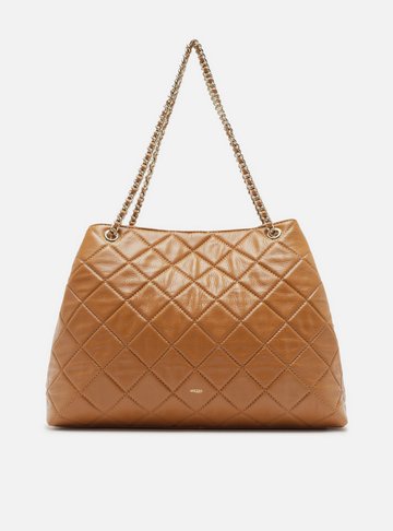 Bolsa Tote Marrom Couro Matelassê Grande