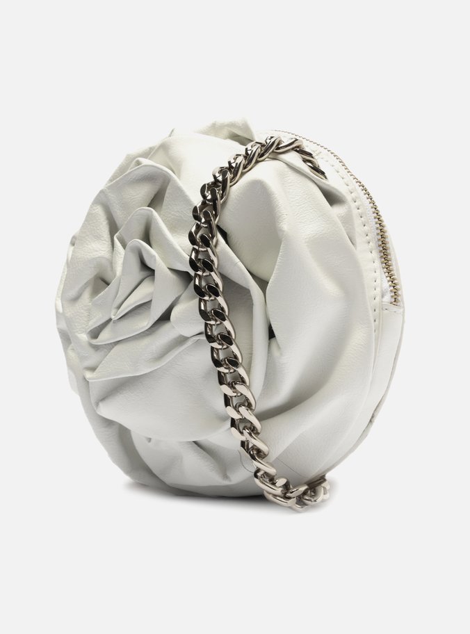 Bolsa Tiracolo Branca Couro Pequena Flor