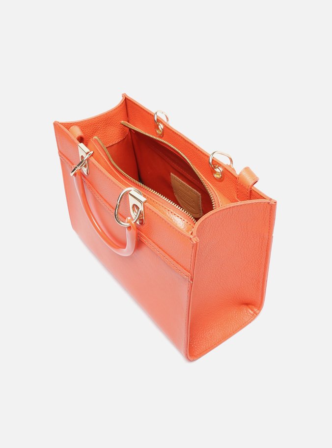 Bolsa Tote Laranja Couro Bianca Grande