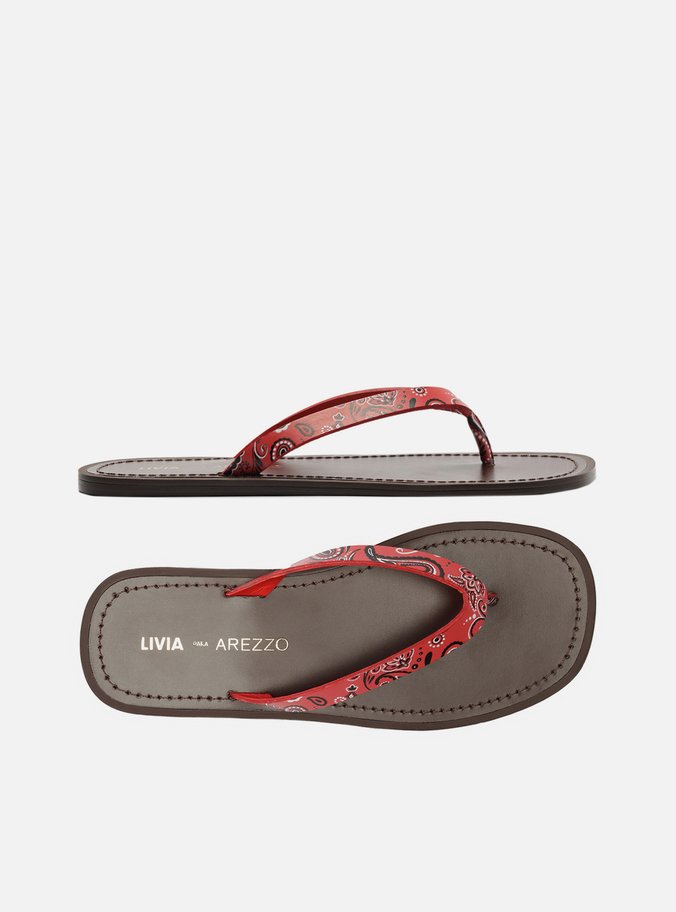 Rasteira Vermelha Paisley Flip Flop Livia