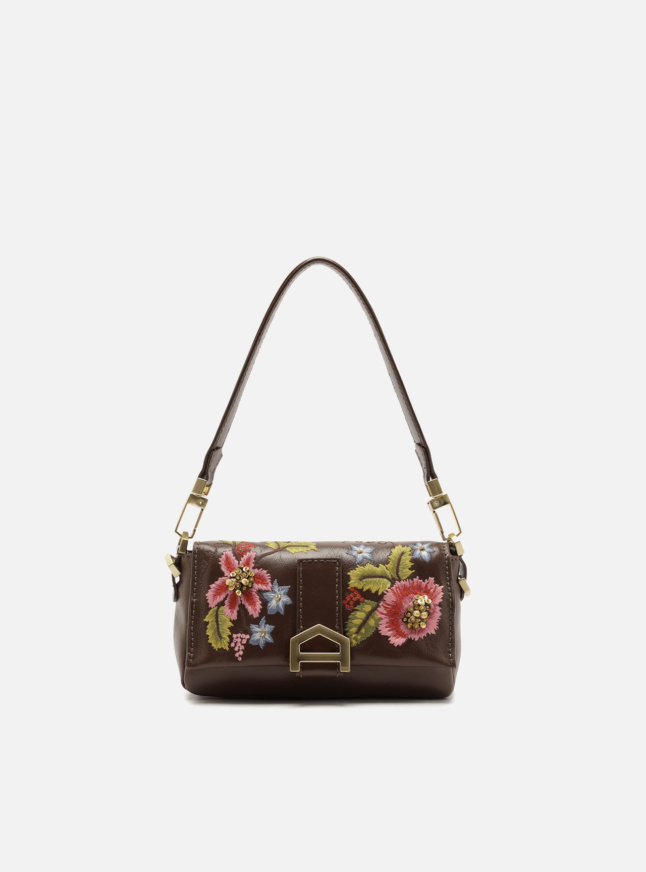 Bolsa Tiracolo Marrom Couro Pequena — foto 1