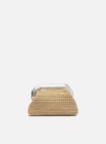 Clutch Bege Palha Pequena Trama