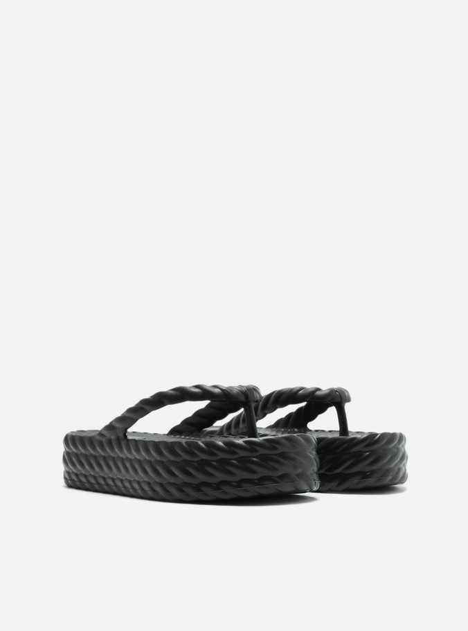 Sandália Preta Flatform Marrocos Mid