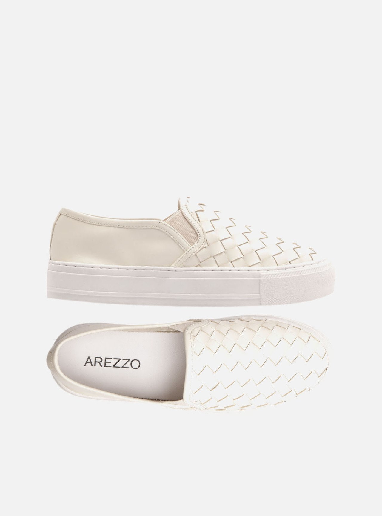 Tênis Branco Couro Salto Flatform Tressê — foto 5