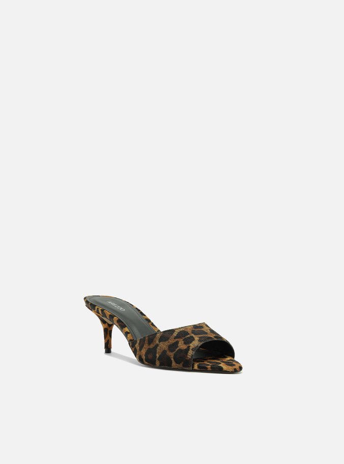 Mule Animal Print Salto Fino Tira