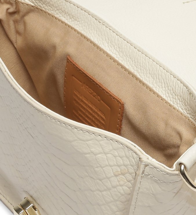 Tiracolo Off-white Couro Python Hellena Média