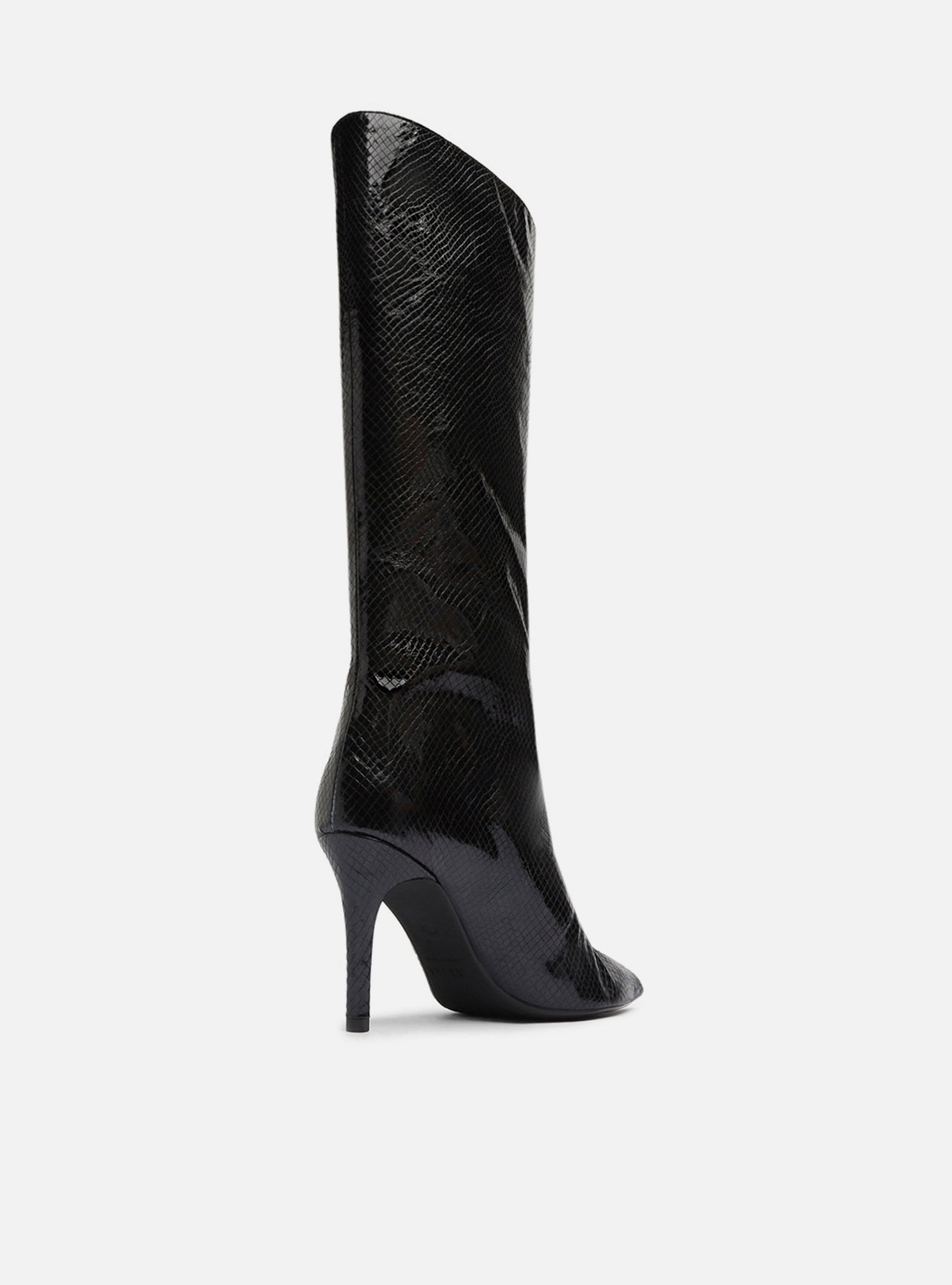Bota Preta Snake Cano Alto Salto Fino — foto 4