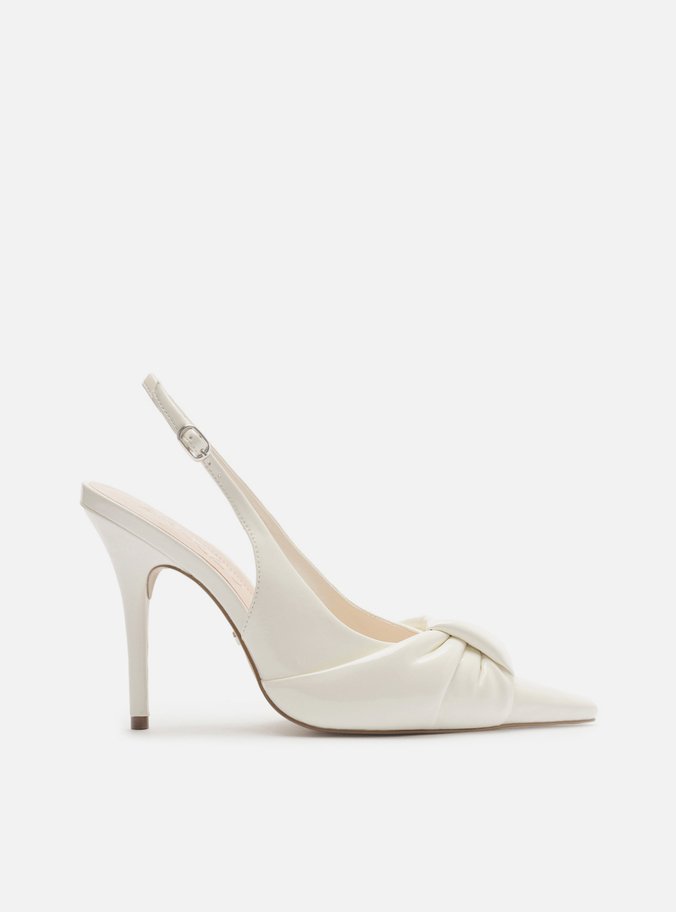 Scarpin Branco Verniz Slingback Puffer