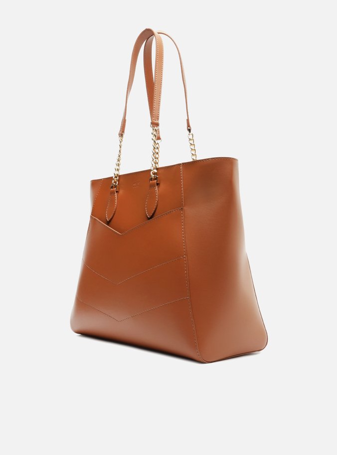 Bolsa Shopping Marrom Grande Costuras