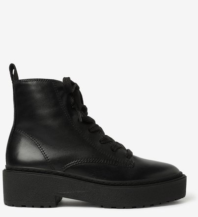 coturno preto couro feminino