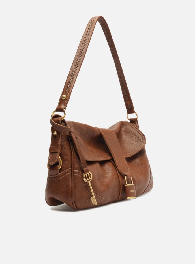 Bolsa Tiracolo Caramelo Couro Média Cadeado