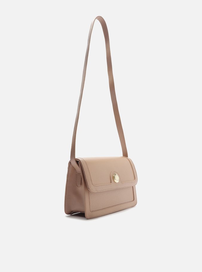 Bolsa Tiracolo Nude Pequena Botão Metal