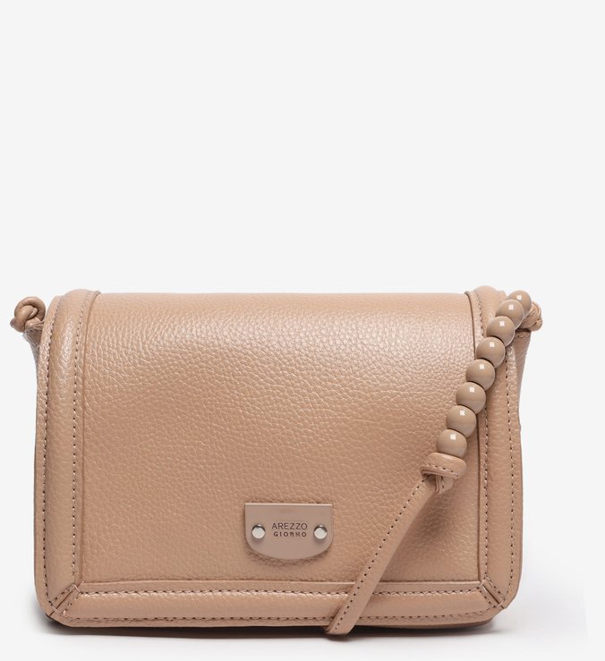 Bolsa Tiracolo Bege Stela Pequena Cascalho