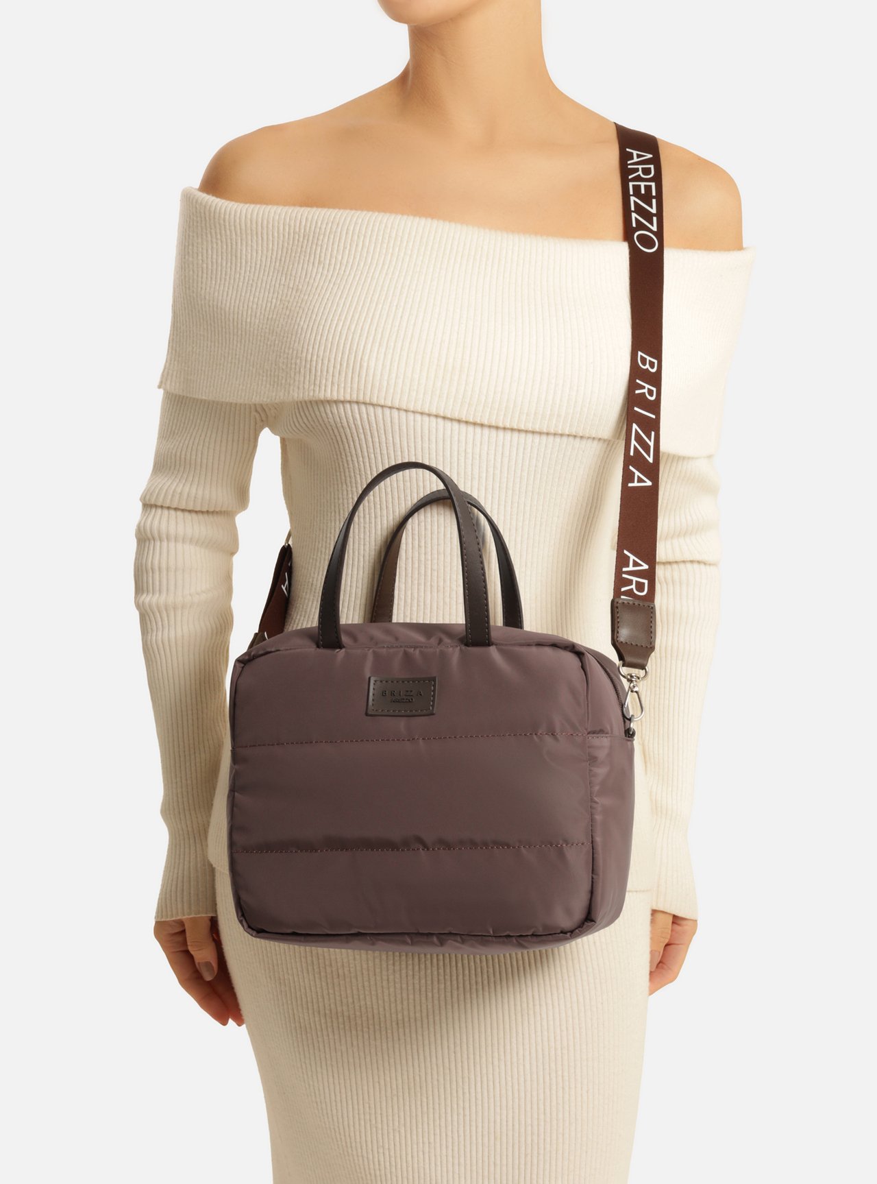 Bolsa Tiracolo Marrom Média Matelassê Brizza — foto 6