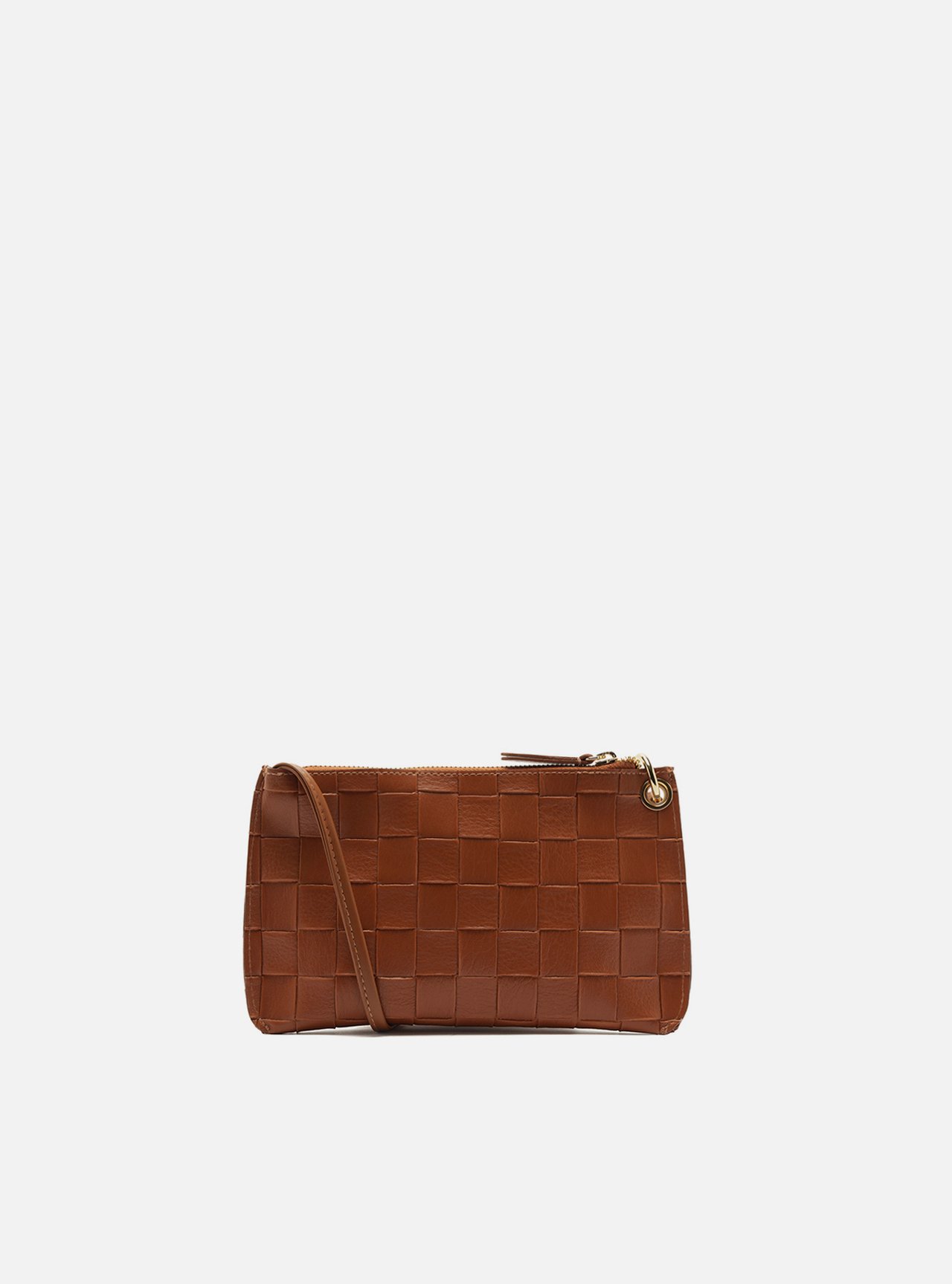 Bolsa Tiracolo Marrom Pequena Tressê — foto 3