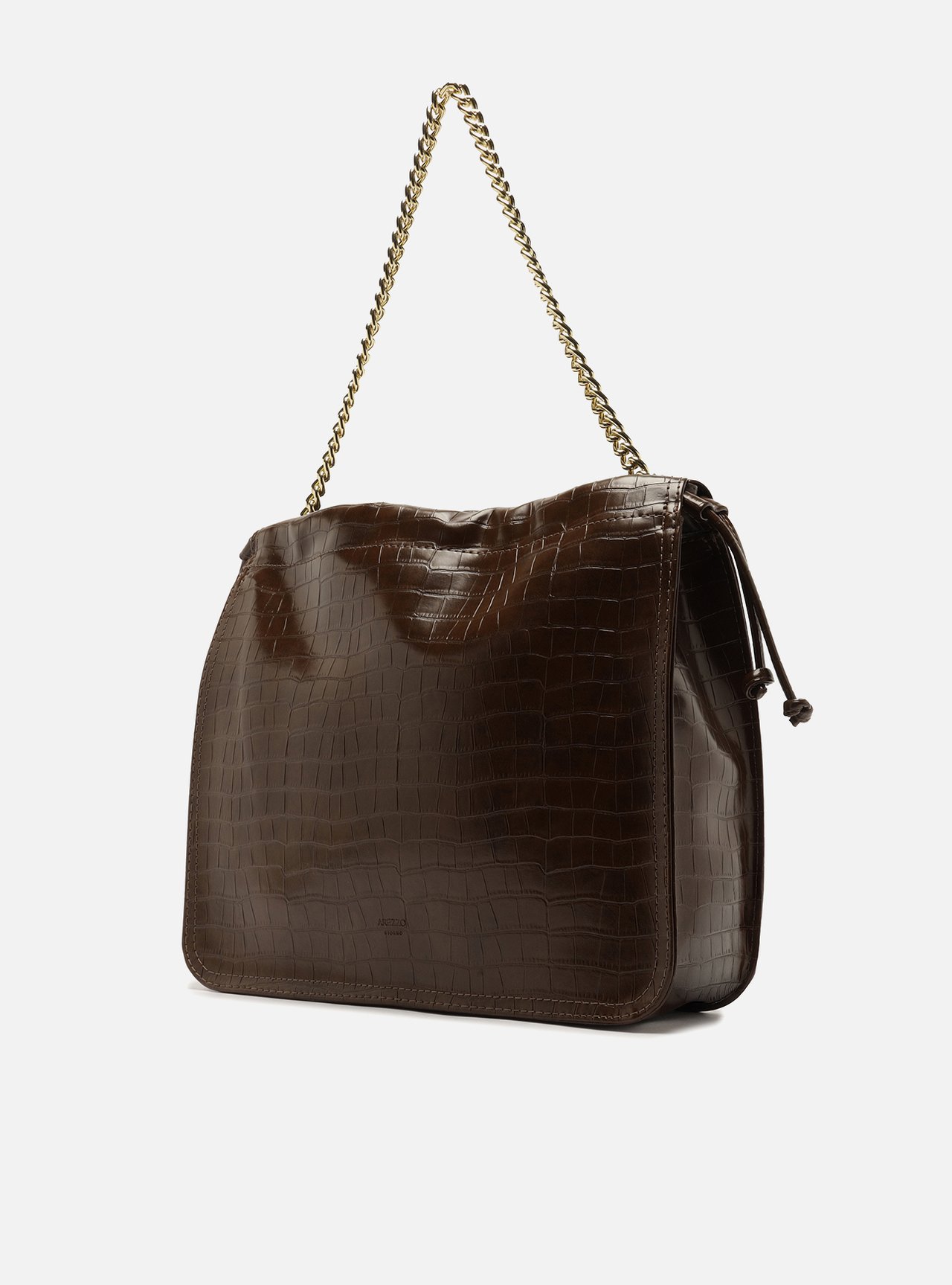 Bolsa Tote Marrom Média Croco Alça — foto 2