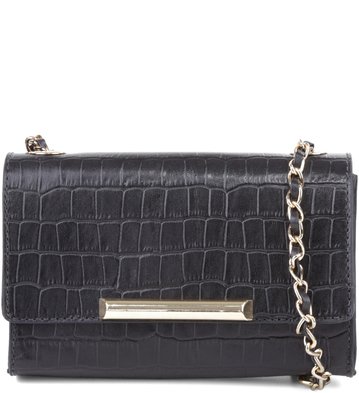 Bolsa Clutch Croco Preta
