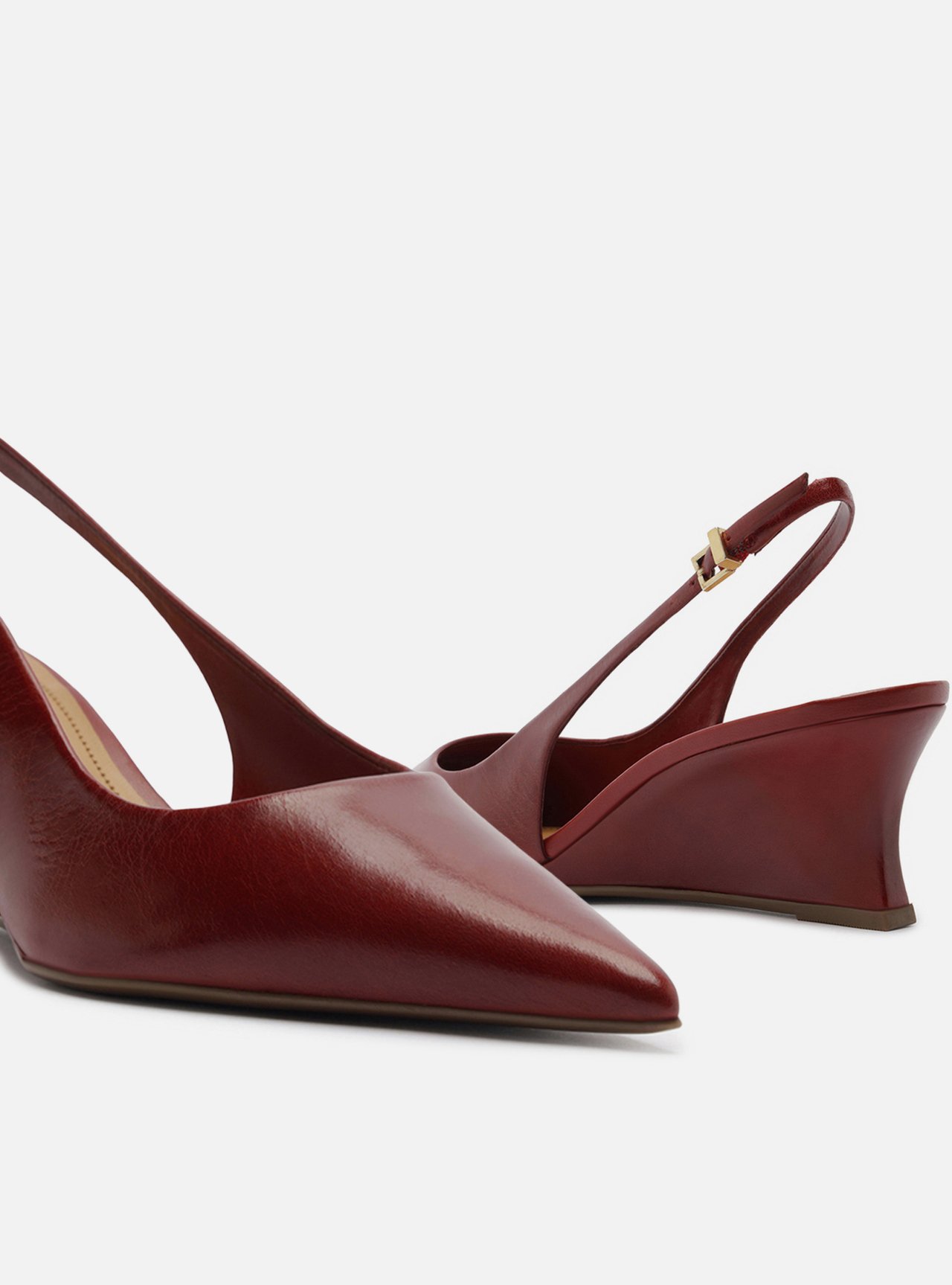 Scarpin Vermelho Couro Anabela Slingback — foto 4