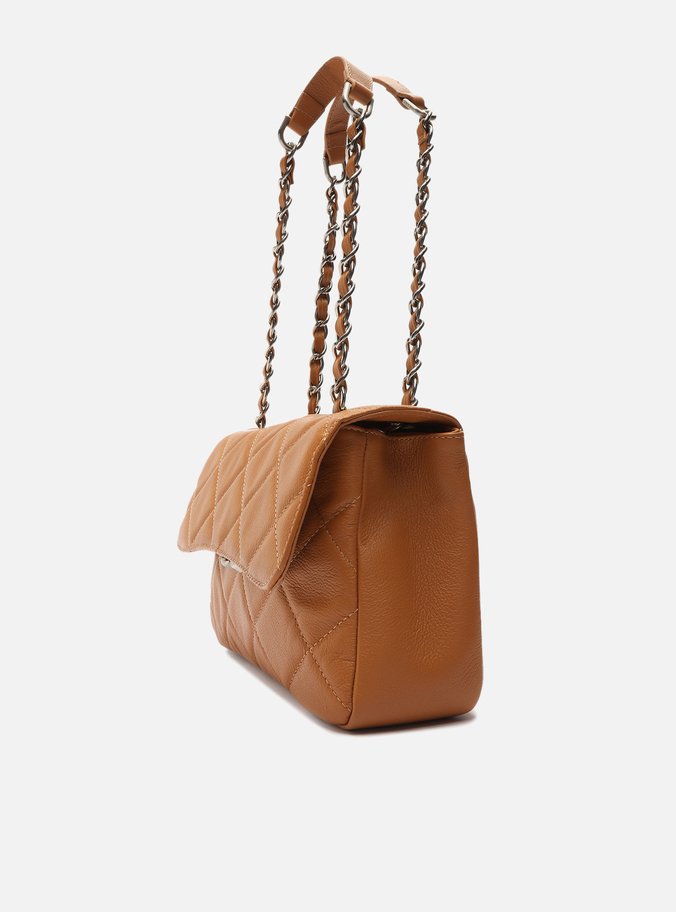 Bolsa Tiracolo Marrom Couro Média Mizz
