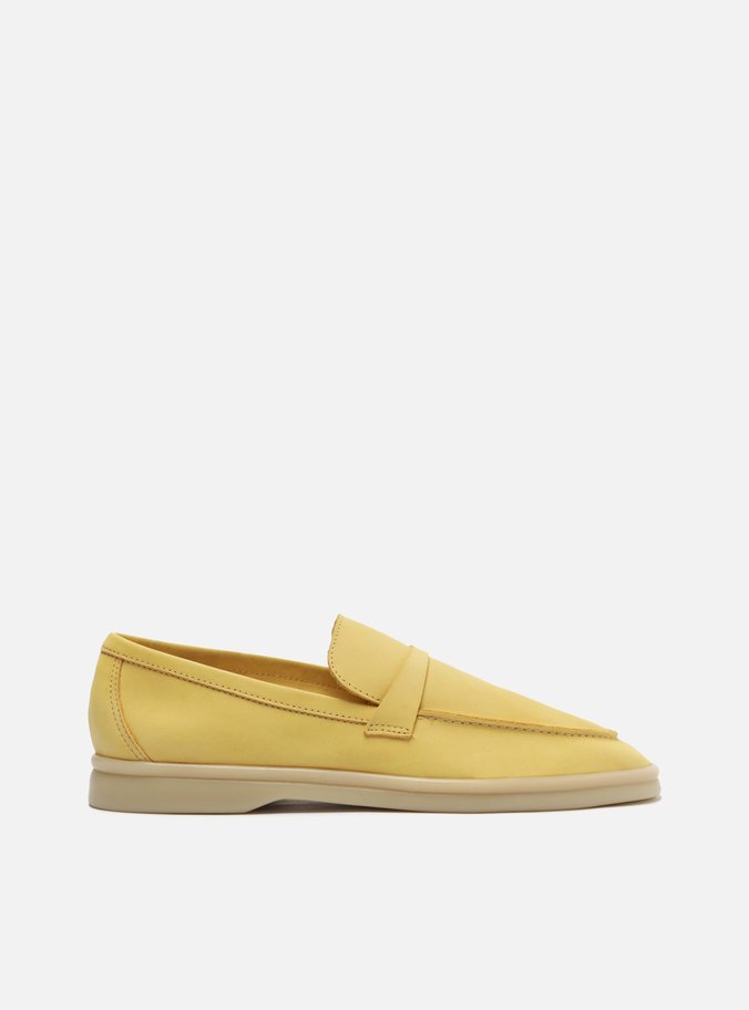Mocassim Amarelo Nobuck Tira Detalhe