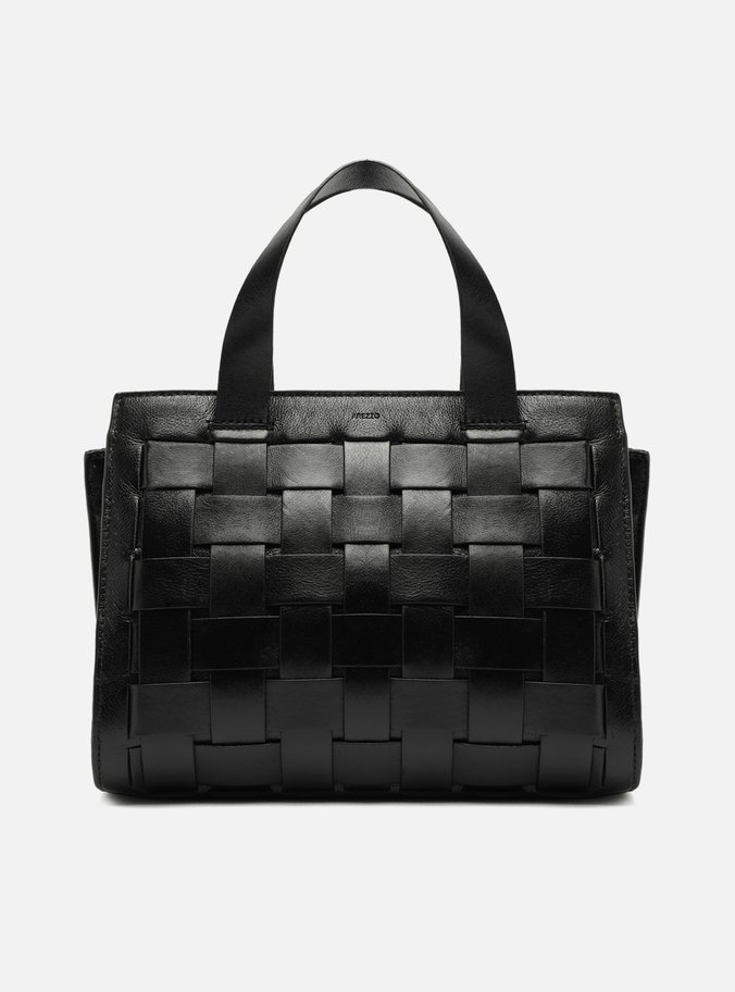Bolsa Tote Preta Couro Grande Tressê Maxi Lenny