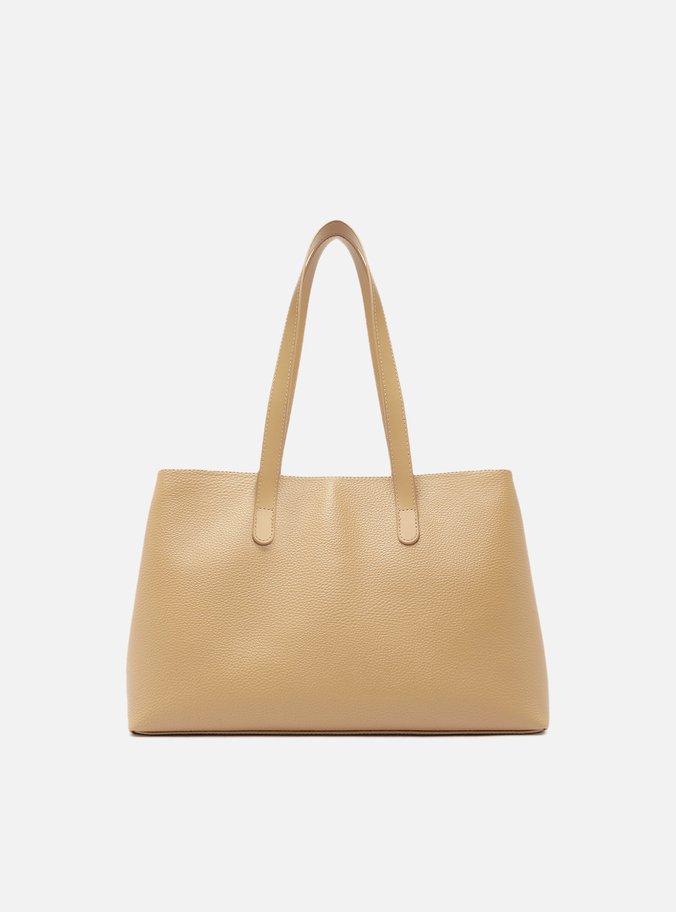 Bolsa Tote Bege Média Alças Fivelas