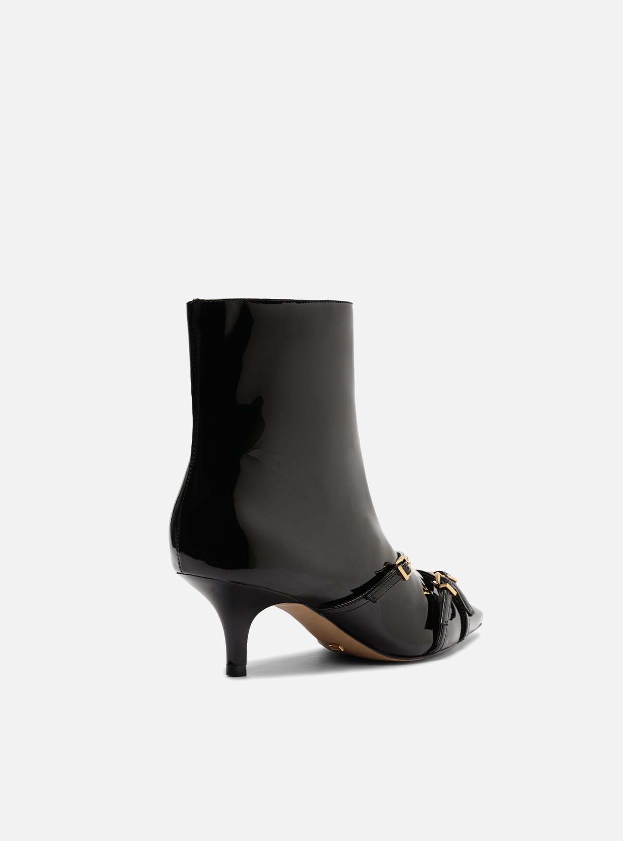 Bota Preto Verniz Cano Curto Salto Fino — foto 3