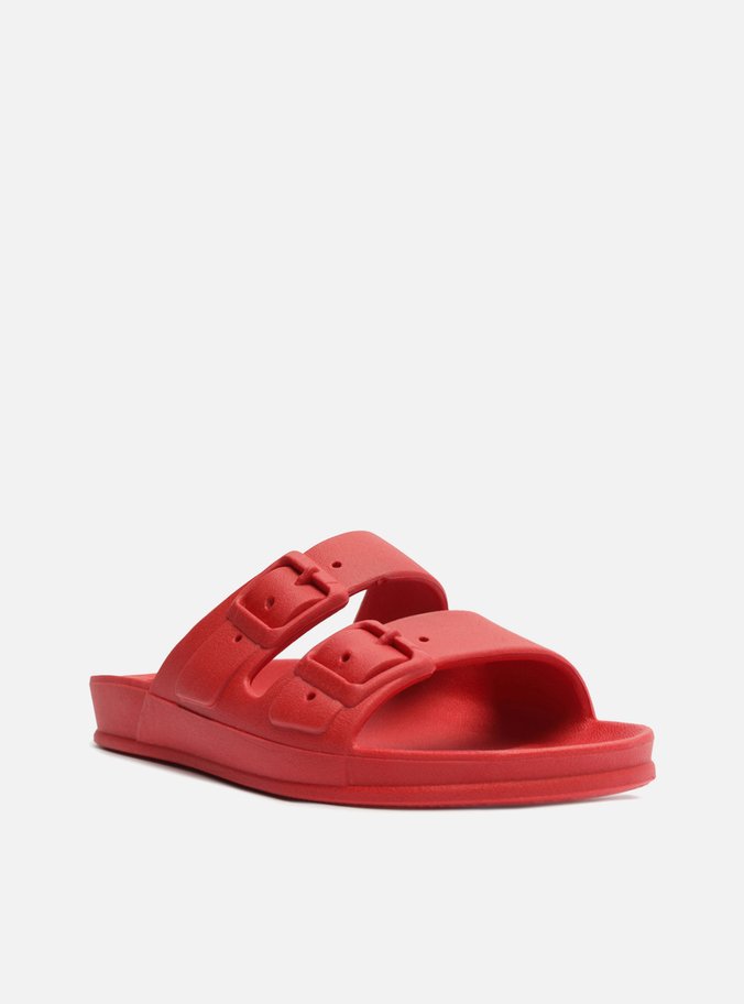 Chinelo Slide Vermelho Fivelas Brizza