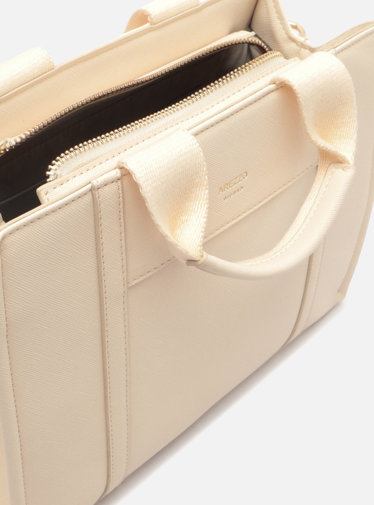 Bolsa Tote Off White Média Bolso Frontal — foto 4