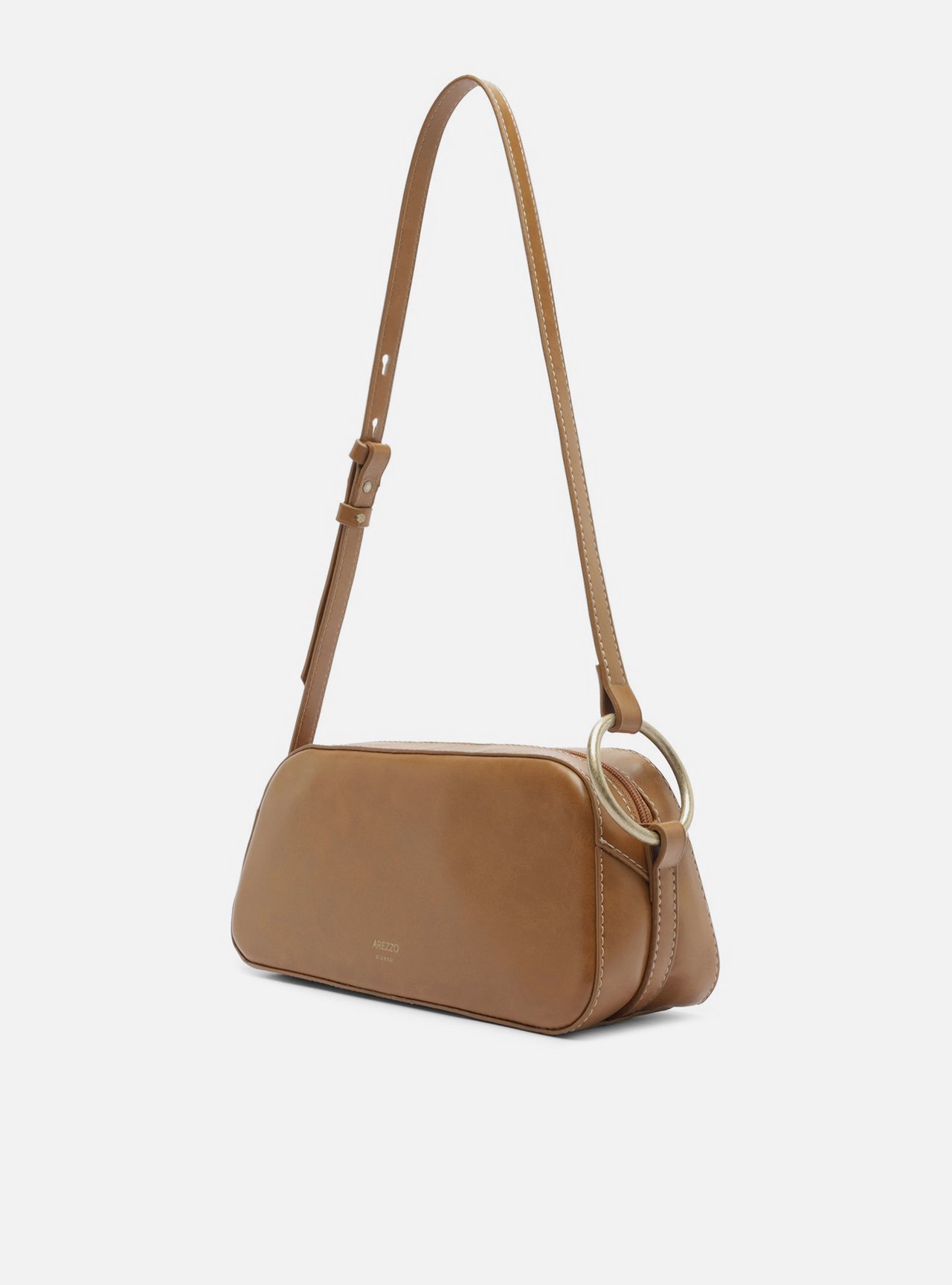 Bolsa Shoulder Marrom Média Argola Lateral — foto 2