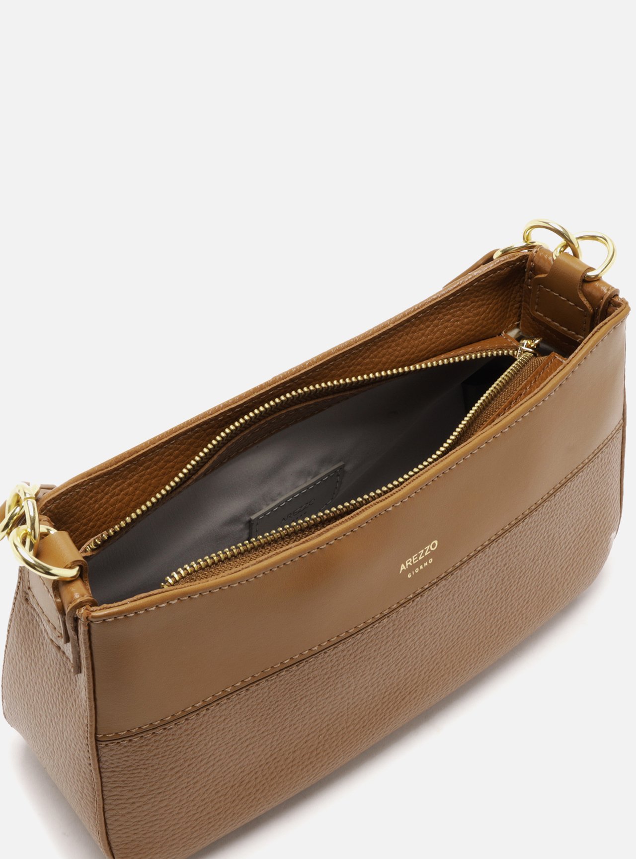 Bolsa Shoulder Marrom Texturizada Média — foto 4